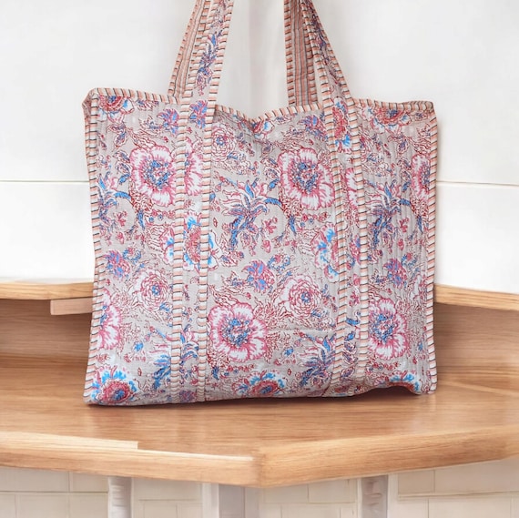 Bolsa de lona personalizada, bolsa acolchada hecha a mano, bolsa