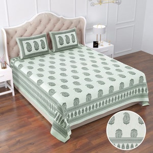 Jaipur Printed Cotton Bedsheet | King Size Bedsheet | Multi Color Bed Sheets With 2 Pillow Covers | Home Decor | Cotton Pillowcases