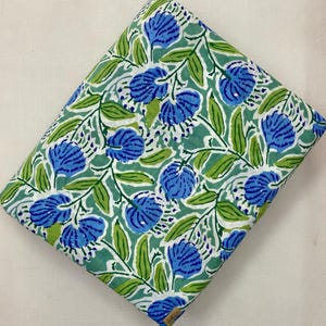 Zacht katoen, Indiase handblokprint, bloemen 100% katoenen stof op maat gesneden, stof voor loslopen, kleding maken, textiel