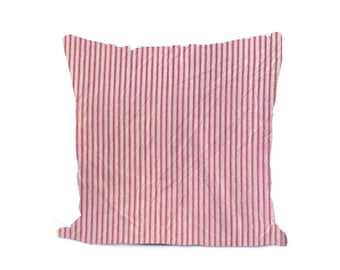 Rosa Blumen Baumwollkissenbezug, Kissenbezug mit Handblockdruck, Dekoratives Dekokissen, Boho Sofa Decor, Weihnachtskissenbezüge, Geschenkidee