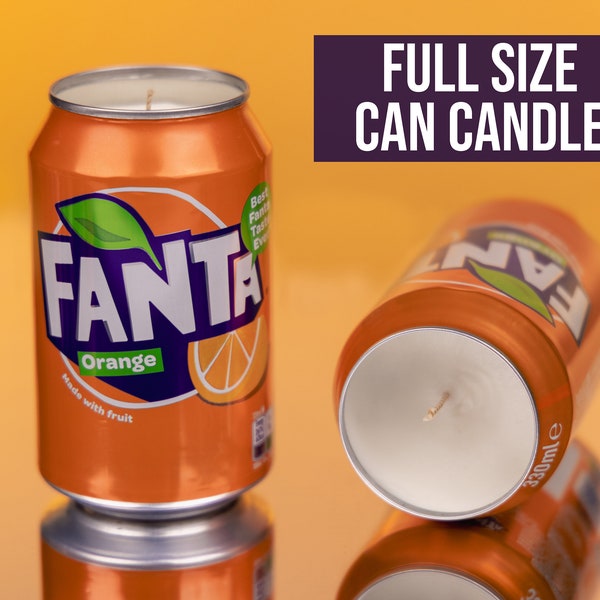 Fanta novelty can candle gift, upcycled can candle, Scented Soy Candle, Fun Gifts, Eco friendly handmade candle. Student decor