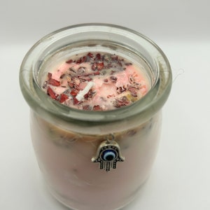 2 Evil eye Energy and aura cleansing intention candles. Infused with sage and essential oils