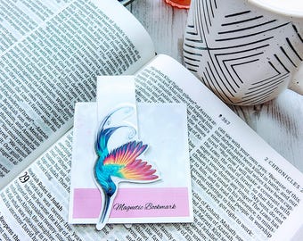 Marcadores magnéticos de la belleza de la naturaleza: aves, insectos, arcoíris y animales del bosque.