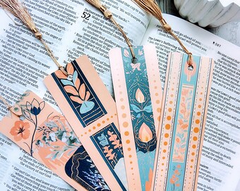 Marcapáginas florales vintage con borlas