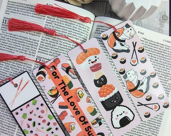 Sushi Lovers Bookmarks with Tassels