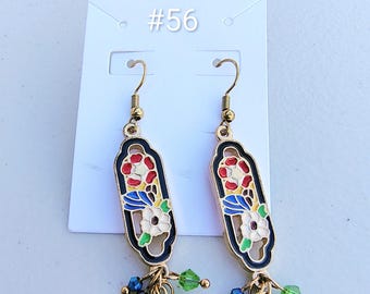 Handmade Dangle Earrings, Colorful Beaded Boho Statement Jewelry