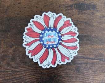 Patriotic Land of the Free 3" sticker