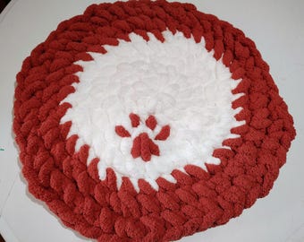 23 inch Chunky Crochet Pet Mat-handmade round bed rug for dogs and cats