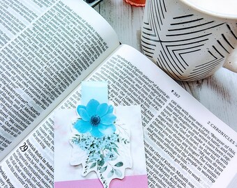 Marcapáginas magnéticos con motivos florales de colores brillantes