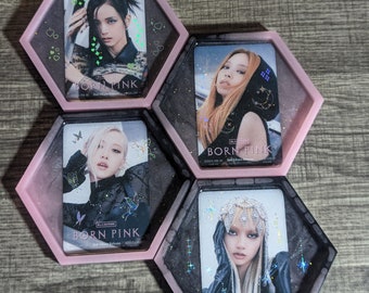 Blackpink Born pink kpop girl group handmade decorative resin coaster tray for drinks or decorations
