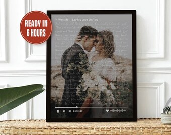 Custom Wedding Song Lyrics Photo Print - Personalized Anniversary Gift