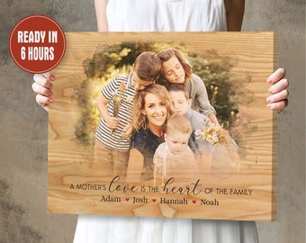 Personalized Mothers Day Gift for Mom, Family Portrait Canvas, Mother and Daughter Portrait, Christmas Gift Mom, Birthday Gift For Mom