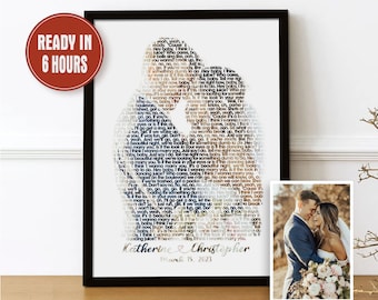 Favorite Song Lyrics From Photo Custom Wedding Song Lyrics Wall Art First Dance Song Lyrics Print Wedding Anniversary Gift Wedding Vows Gift