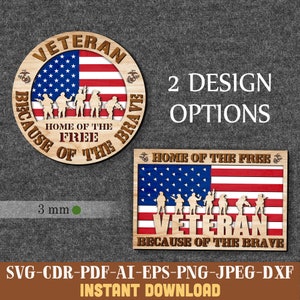 Veteraan Laser Cut bestanden veteraan Svg patriottische Svg militaire Svg-bestanden leger Svg ons leger Svg Memorial Day Svg Amerikaanse vlag Svg 4 juli Svg