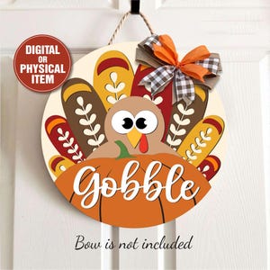 Gobble Turkey Door Sign, Turkey Fall Door Sign, Thanksgiving Door Sign, Fall Door Sign, Fall Door Hanger, Fall Welcome Sign, Fall Door Decor