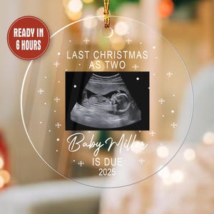 Decorazioni fotografiche personalizzate per l&#39;ultimo Natale come due bambini, decorazione natalizia per il primo neonato, decorazione per l&#39;annuncio di nascita, regalo per neo-genitori