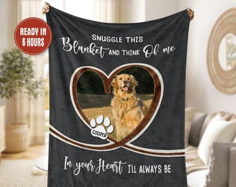Personalized Dog Cat Photo Blankets, Pet Memorial Blanket With Pictures, Memorial Gift For Dog Loss, Pet Loss Keepsake, Dog Mom Dog Dad Gift