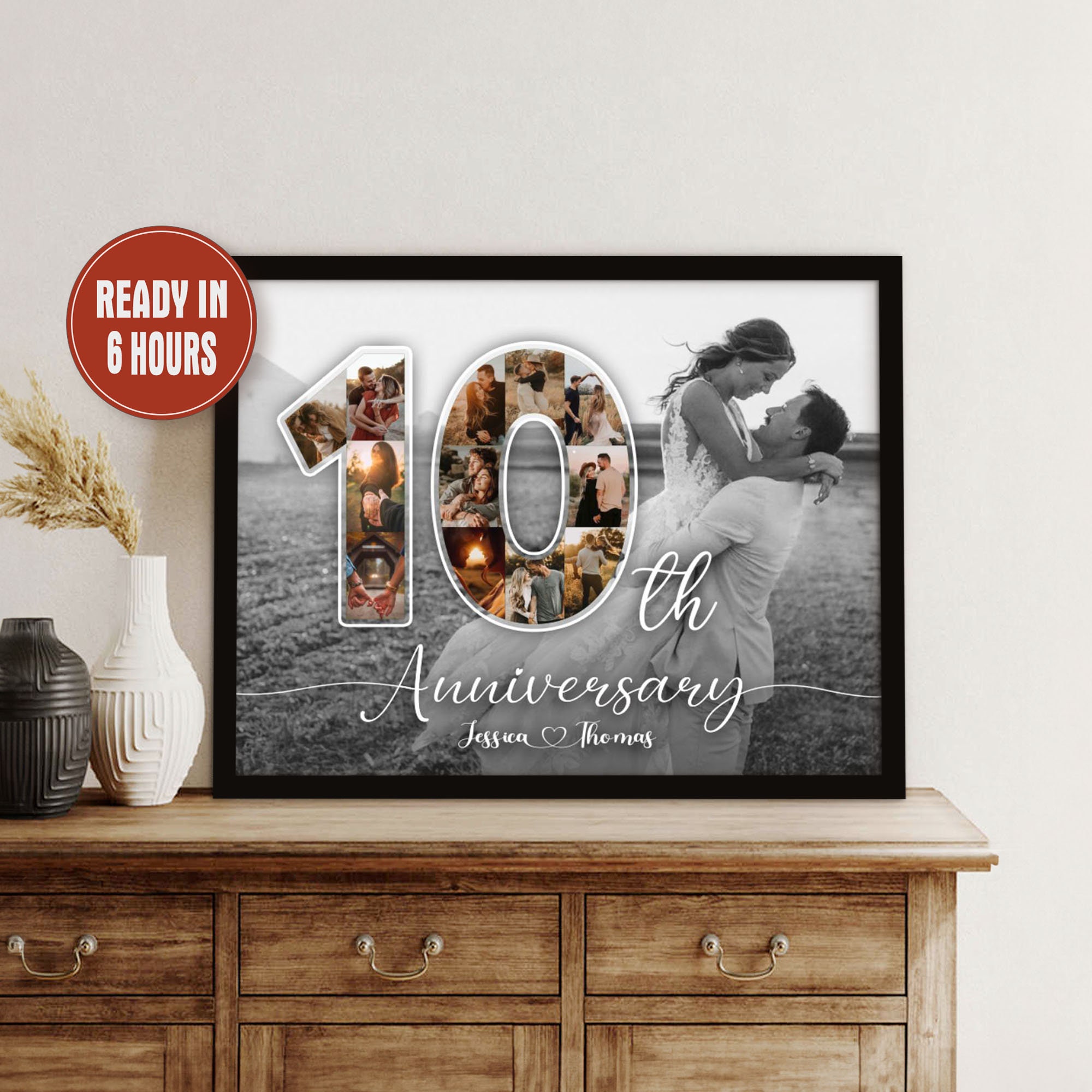 Personalized 10th Anniversary Gift 10 Year Anniversary Canvas Tin