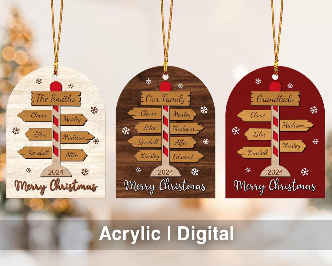 Personalized Family Christmas Ornament, Family Christmas Tree Ornament