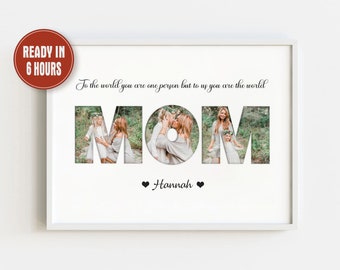 Personalized Mom Canvas Wall Art, Mom Photo Collage Canvas, Mother's Day Gift, Gift for Mom from Daughter, Gift For Mom, New Mom Gifts