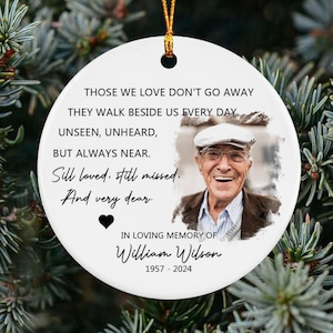 Personalized Photo For Dad Grandpa Loss Memorial Christmas Ornaments, In Loving Memory Remembrance Ornament, Grieving Ornament Keepsake Gift