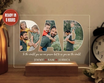Personalized Father's Day Photo Collage Night Light Father's Day Gifts Dad Photo Collage Dad Birthday Gift Dad Christmas Gift Dad Photo Gift