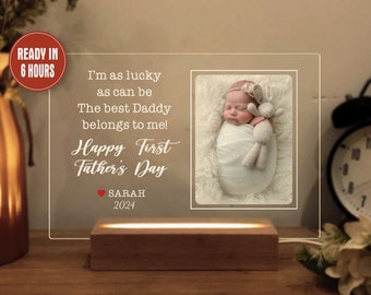 Personalized First Father's Day Night Light, First Father's Day Gift, New Daddy Gift, New Dad Gift, 1st Time Dad Gift, Dad Baby Photo Gift