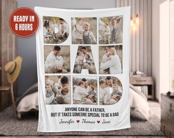 Personalized Father's Day Blanket, Dad Photo Collage Blanket Dad Photo Gift Photo Collage Gift for Dad Father's Day Gift First Time Dad Gift