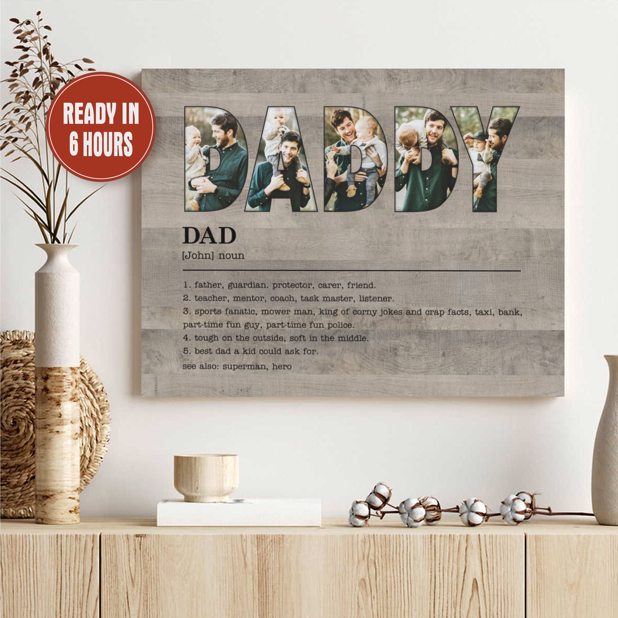 Personalized Daddy Definition Photo Collage Wall Art Print Daddy ...