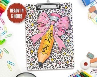 Custom Teacher Clipboard Personalized Teacher Appreciation Gift Acrylic Clipboard With Teacher Name Thank You Gift Teacher Back To School