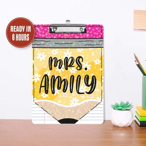 Personalized Teacher Appreciation Gift Custom Teacher Acrylic Clipboard Teacher Name Clipboard End Of Year Back to School Gift For Teacher