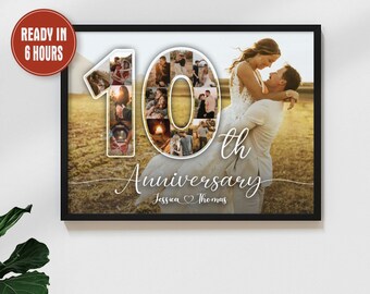 Personalized 10th Anniversary Gift 10 Year Anniversary Canvas Tin