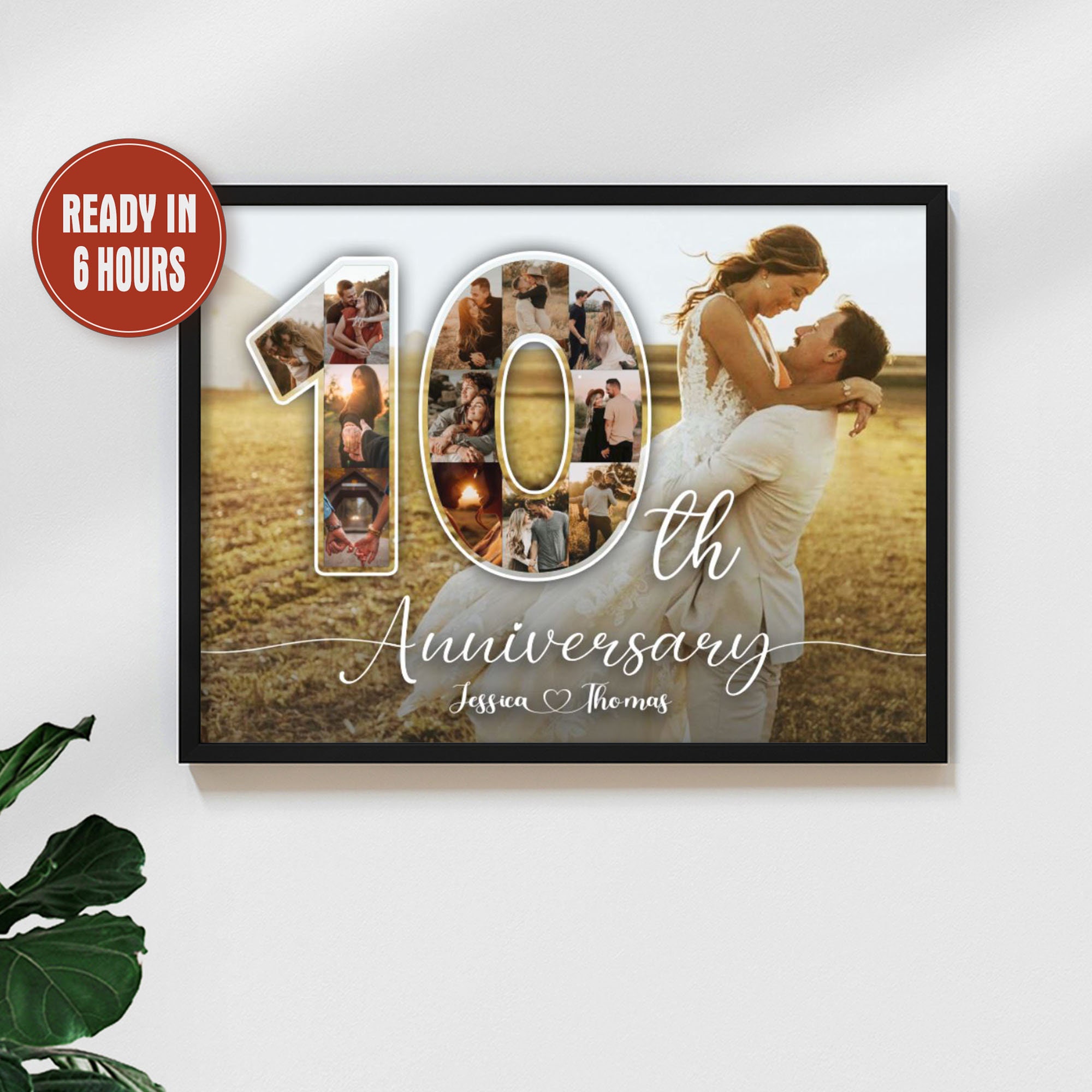 Personalized 10th Anniversary Gift 10 Year Anniversary Canvas Tin