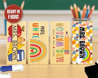 Teacher Whiteboard Eraser Custom Teacher Appreciation Gift Teacher Name Gifts Chalkboard Eraser With Marker Back To School Gift