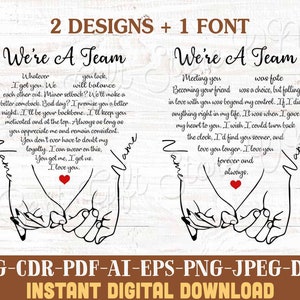 Wir sind ein Team Händchen haltend SVG Valentinstag SVG Paare Design svg Versprechen Hand in Hand Liebhaber svg Ehe Liebe svg