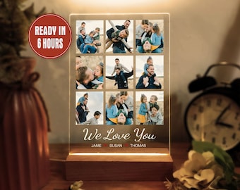 Personalized Dad Photo Collage Night Light, Father's Day Gifts, Dad and Kids Photo Gift Dad Photo Gifts Dad Birthday Gift Dad Christmas Gift