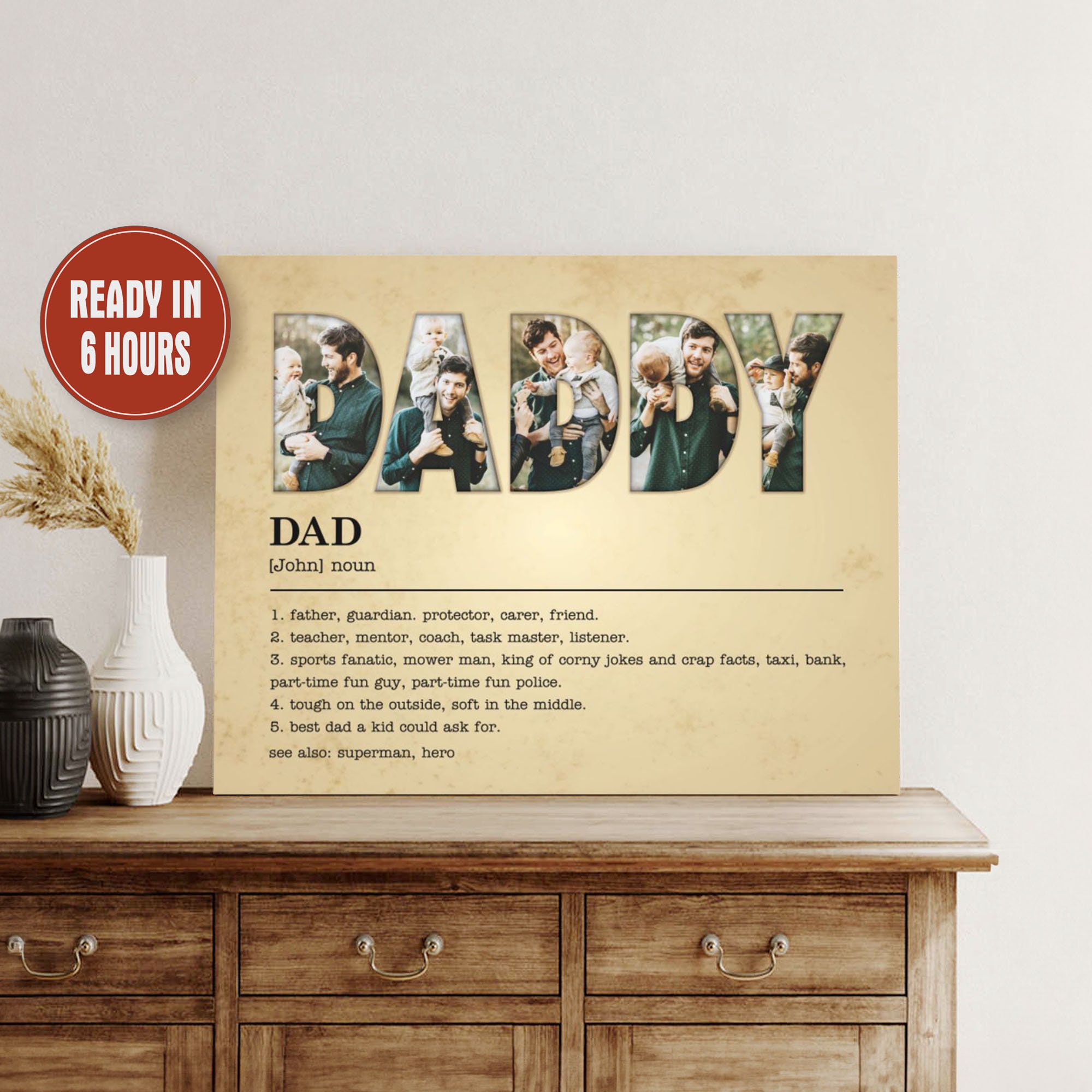 Personalized Daddy Definition Photo Collage Wall Art Print Daddy ...