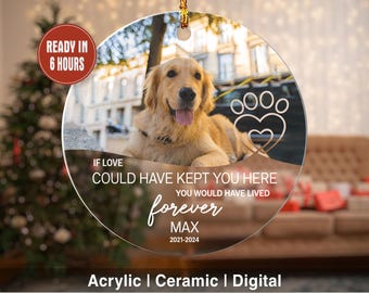 Decorazioni natalizie personalizzate per la perdita di un animale domestico, decorazioni natalizie con foto di cani e gatti, ricordi commemorativi con foto di gatti, regali per gli amanti dei cani