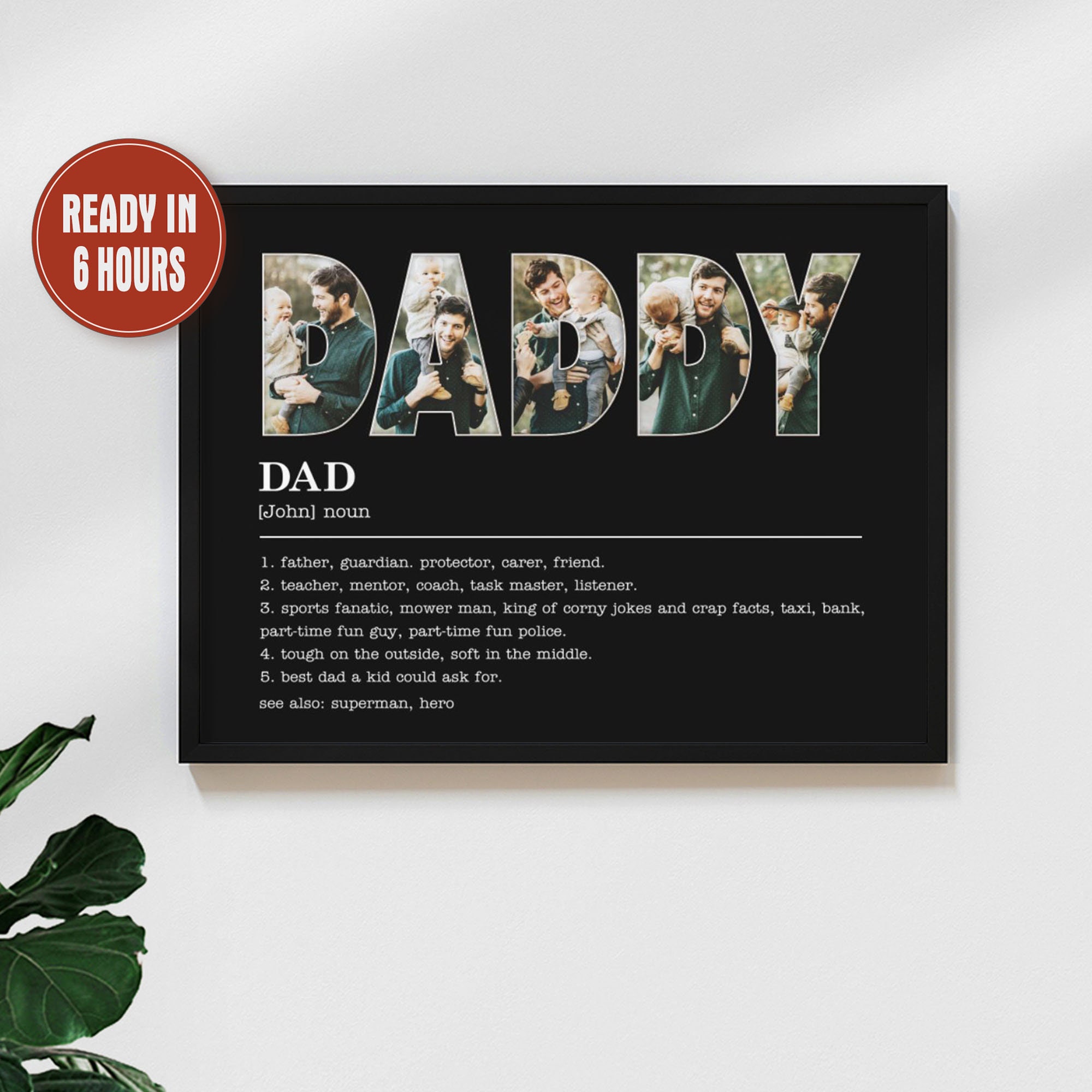 Personalized Daddy Definition Photo Collage Wall Art Print Daddy ...