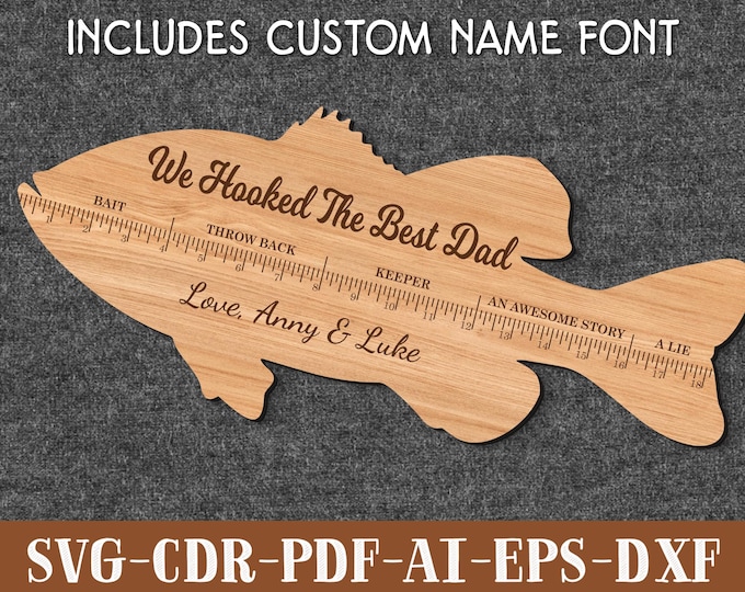Fish Measure Sign SVG Fish Ruler Gift SVG Fish Measure Sign Svg Laser ...