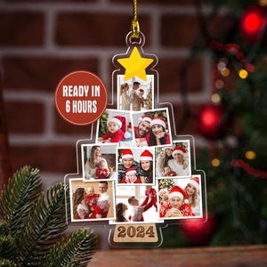 Personalized Family Christmas Photo Ornaments, New Baby Ornament Keepsake Gift For New Parents, Babys First Christmas Ornament, New Mom Gift
