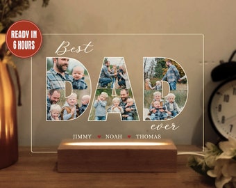 Personalized Best Dad Ever Photo Night Light, Dad Photo Collage, Father's Day Gift, Dad Photo Gifts, Dad Birthday Gift, Dad Christmas Gift