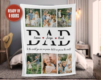 Personalized Dad Photo Blanket Father's Day Blanket Dad Photo Gift for Dad Best Dad Ever Gift Birthday Gift for Dad Blanket, New Dad Gifts