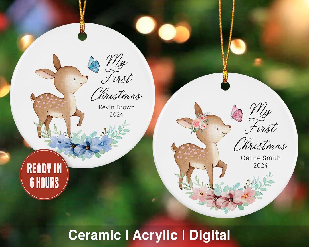 Personalized My First Christmas Ornament, New Baby Ornament, Baby Boy — free download