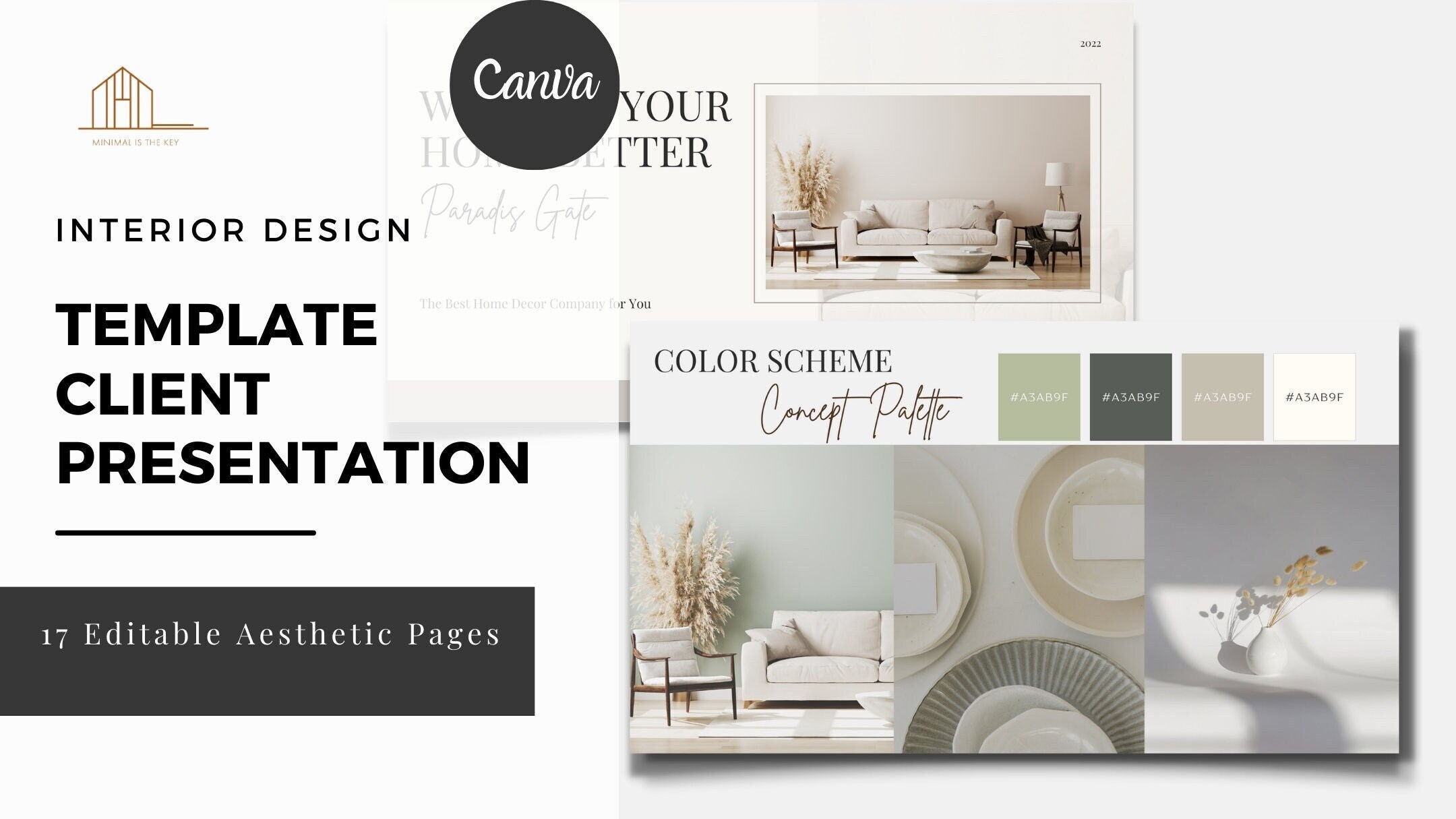 Client Presentation Template for Interior Designer Color Palette