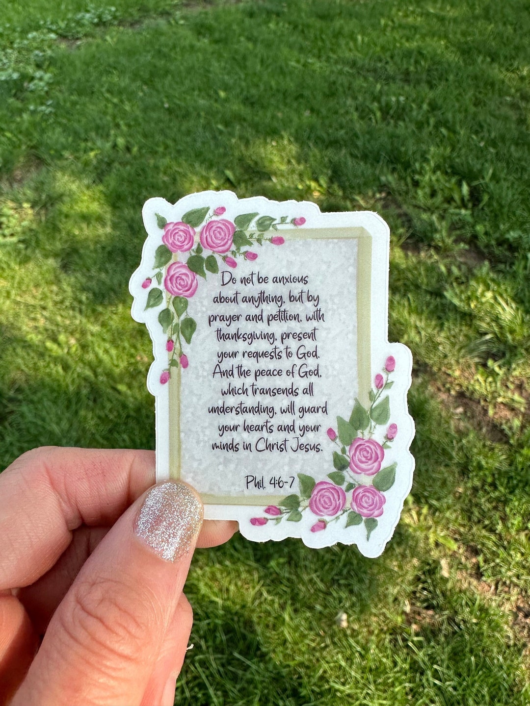 Do Not Be Anxious, CHRISTIAN STICKER, Rose Sticker, Clear Sticker ...