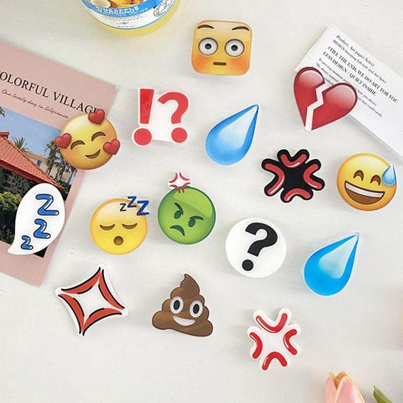 15 pieces Cute Cartoon Emoji Face Arylic Metal Hair Clip, adorable Hair Claws, Creative Funny Hair Accessories, Gift for Women