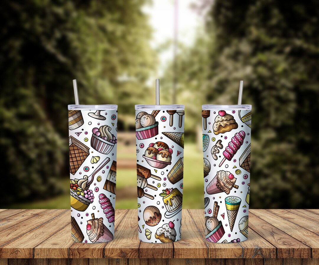 Snacks Tumbler Design, 20 Oz Skinny Tumbler Design, Sublimation Image