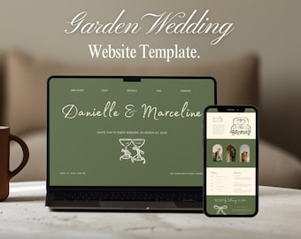 Modern Garden Wedding Website Template | Canva RSVP (Digital Invitation)