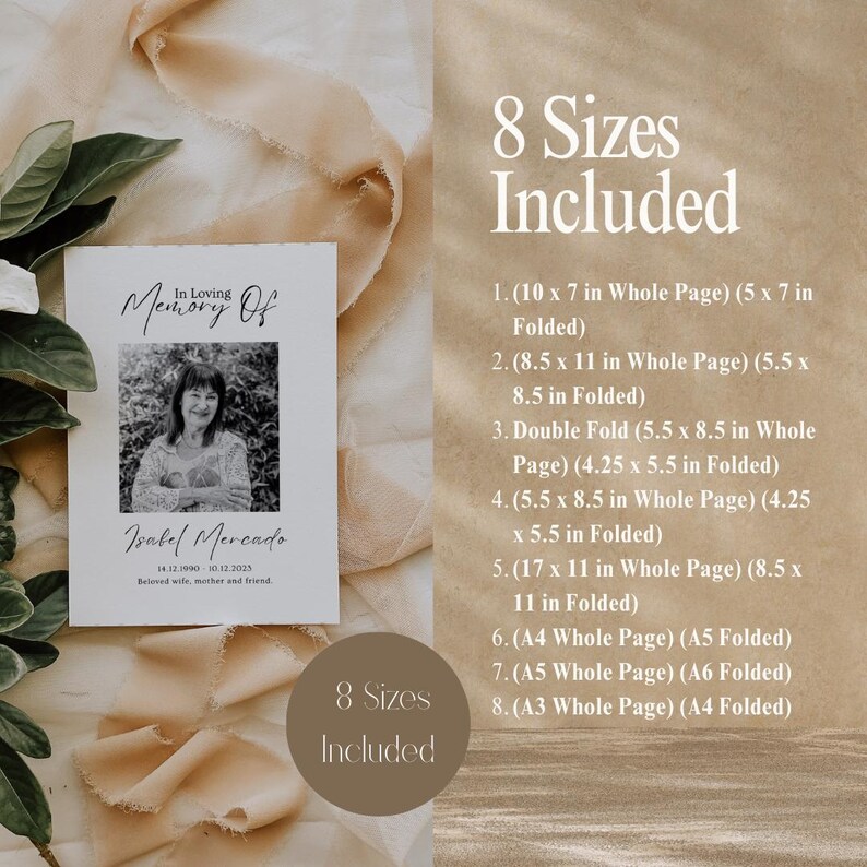 Elegant Funeral Program Template Canva | Celebration of Life (digital ...
